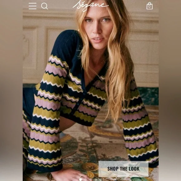 SEZANE Bobbie Cropped Cardigan 100% Cotton Size Small - Picture 1 of 13